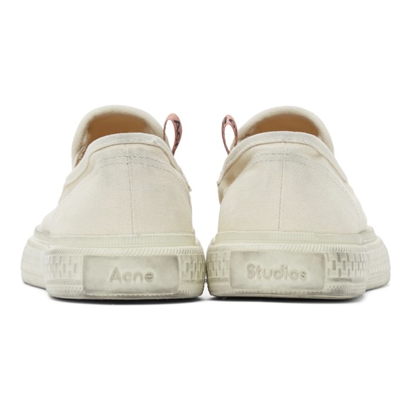 Acne Studios Off-White Canvas Slip On Sneakers - Picture 3 of 10